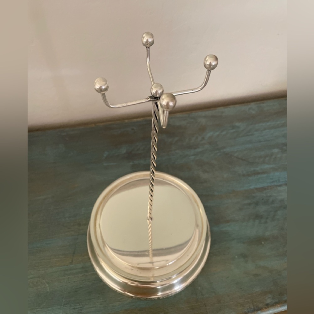Pottery Barn Silver Jewelry Holder Stand